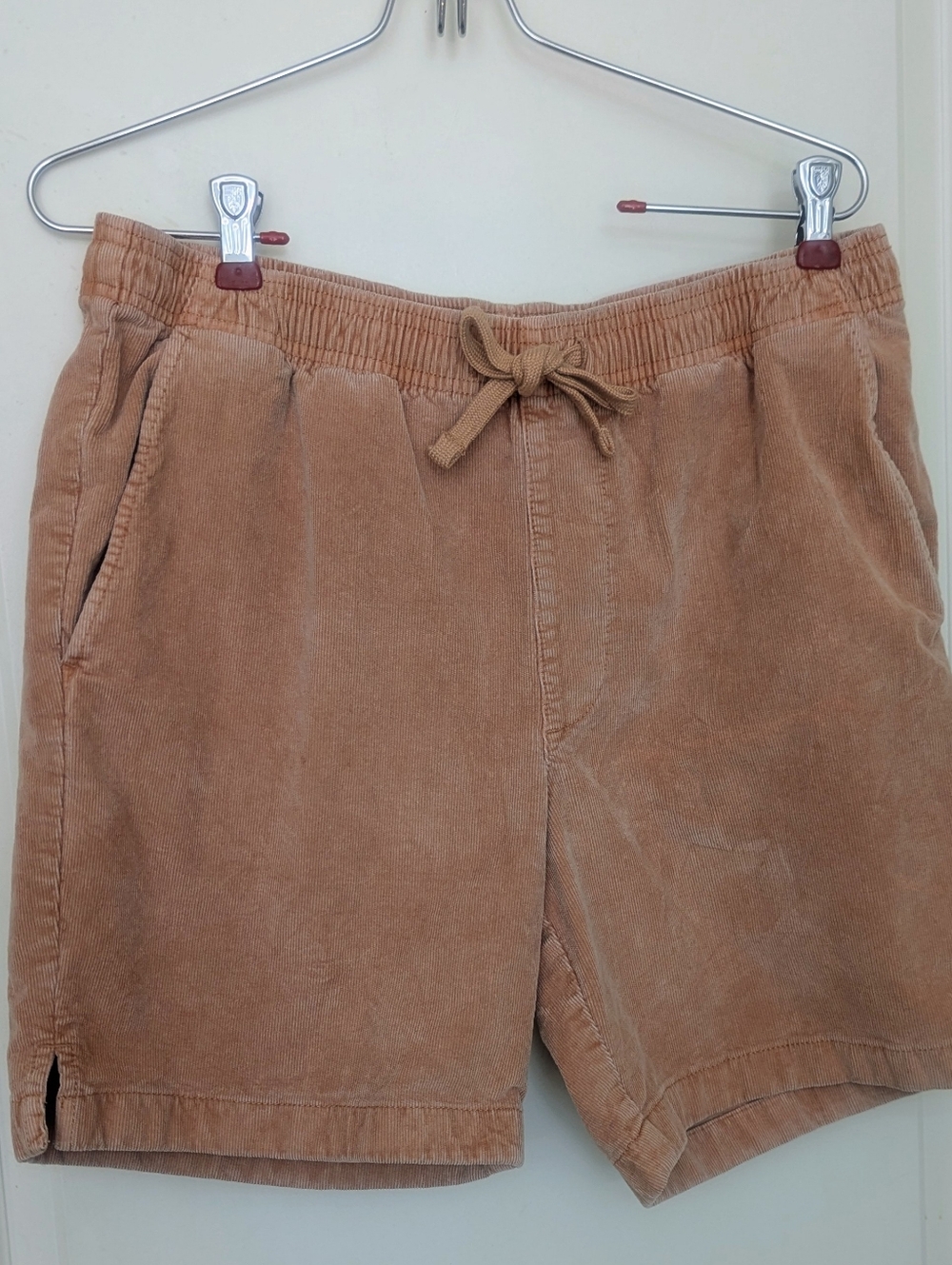 ROWM Men's Peach Corduroy Drawstring Shorts in Light Brown